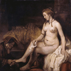 reproductie Bathseba met de brief van koning David van Rembrandt van Rijn